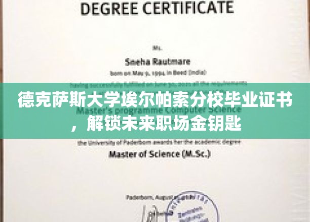德克萨斯大学埃尔帕索分校毕业证，开启职场新篇章的金钥匙