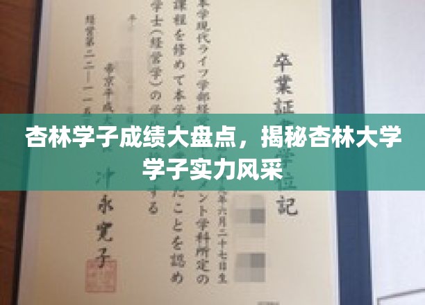 杏林学子成绩大盘点，揭秘杏林大学学子实力风采