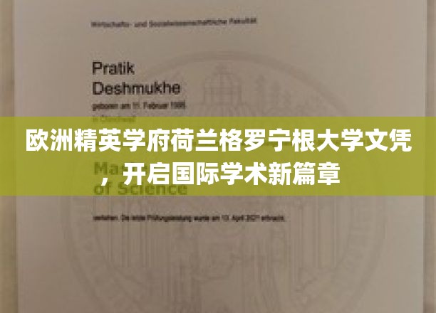 荷兰格罗宁根大学荣耀文凭，引领全球学术新航程