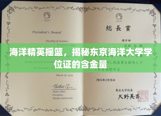 海洋精英的摇篮，一探东京海洋大学学位证的珍贵价值