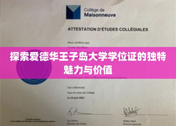 解码爱德华王子岛大学学位证的非凡荣耀与无限可能