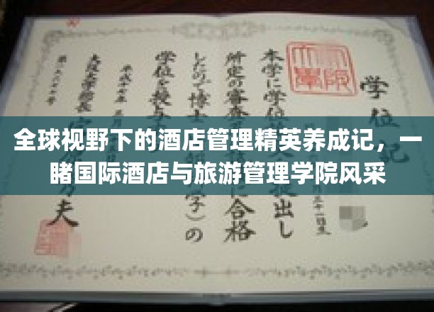 跨越国界，揭秘酒店管理精英之路——国际酒店与旅游管理学院风采大赏