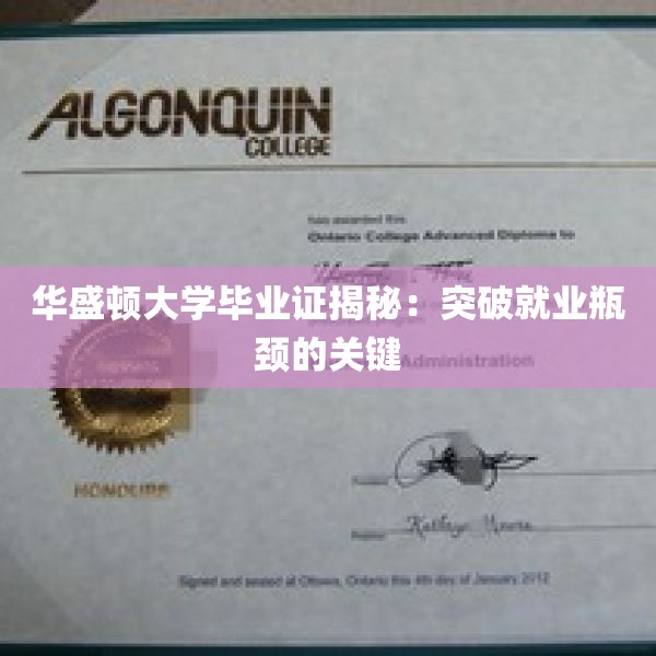 华盛顿大学毕业证揭秘：突破就业瓶颈的关键
