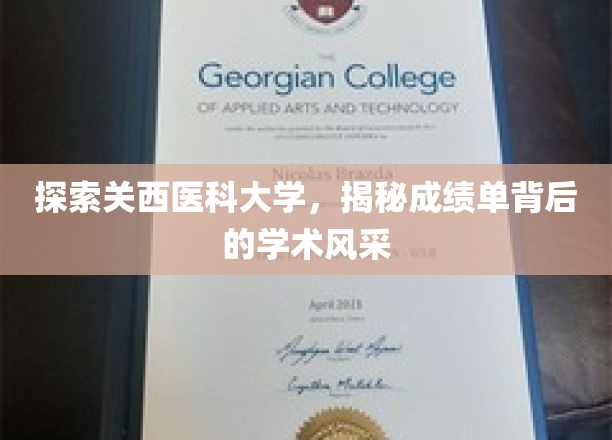 解码关西医科大学，成绩单映照下的学术魅力之旅