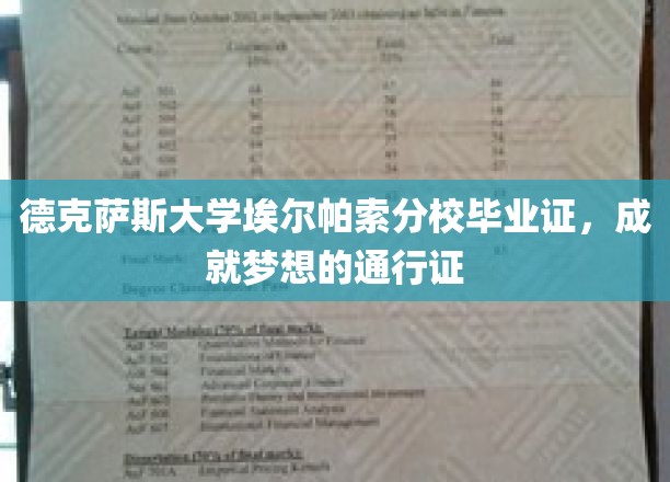 德克萨斯大学埃尔帕索分校毕业荣耀，开启人生新篇章的精英通行证