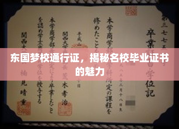 名校通行证，解锁东国梦校毕业证书的非凡魅力