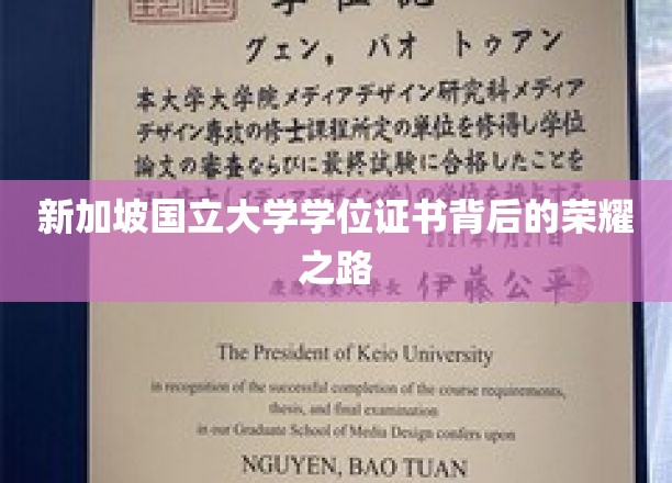 探寻狮城学府荣耀，新加坡国立大学学位证书的诞生之谜