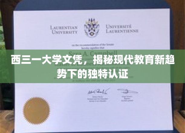 西三一文凭背后的现代教育新风向，独特认证引领潮流
