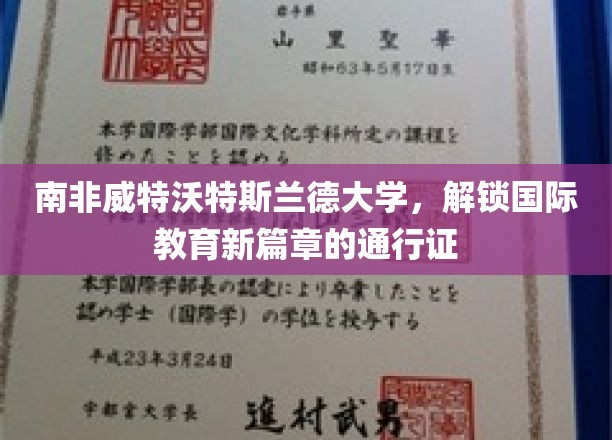 南非威特沃特斯兰德大学，解锁国际教育新篇章的通行证