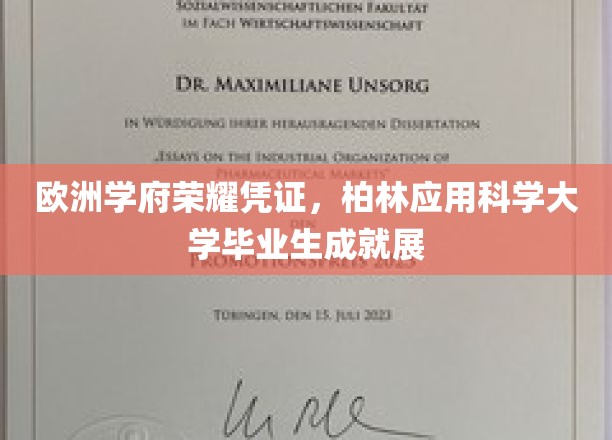 欧洲精英汇聚之地，柏林应用科学大学毕业生风采绽放