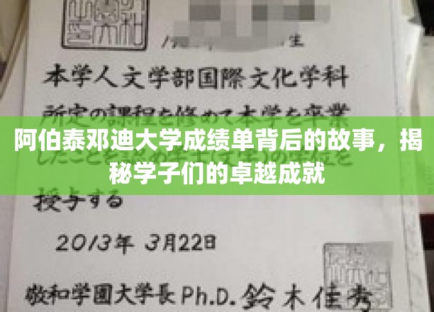 阿伯泰邓迪大学成绩单背后的故事，揭秘学子们的卓越成就