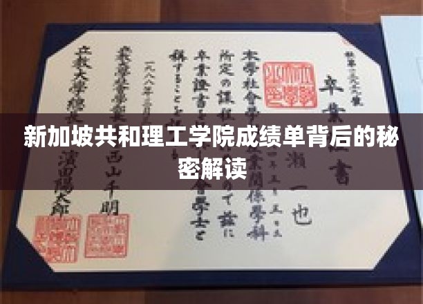 新加坡共和理工学院成绩单背后的秘密解读