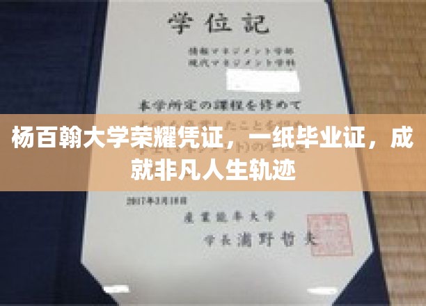 杨百翰大学荣耀凭证，一纸毕业证，成就非凡人生轨迹