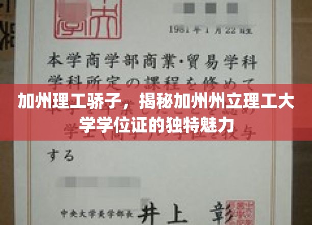 解码加州理工精英名片，州立大学学位证的非凡吸引力