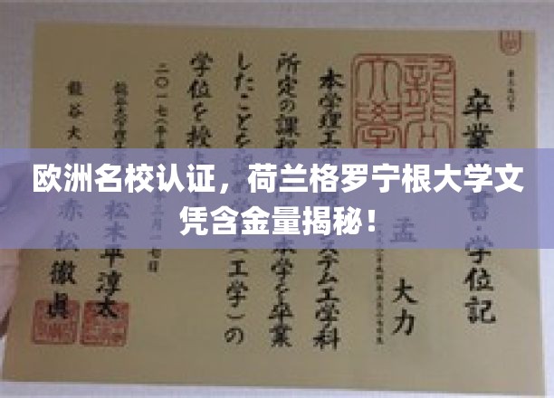 欧洲名校认证，荷兰格罗宁根大学文凭含金量揭秘！