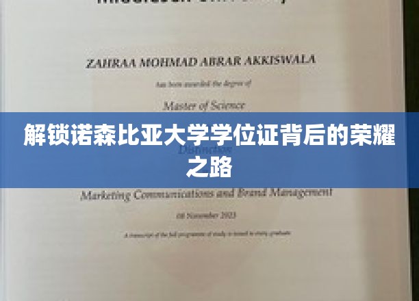 探寻诺森比亚大学学位证背后的荣耀之路