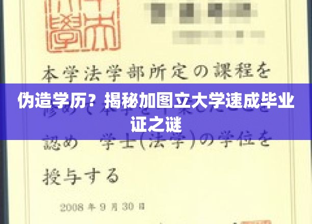 伪造学历？揭秘加图立大学速成毕业证之谜