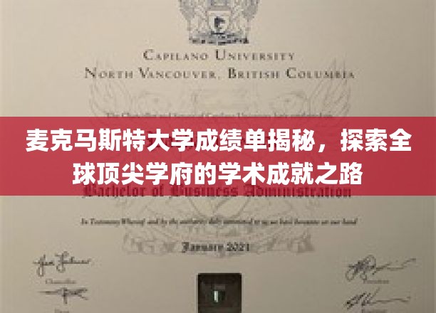 解码麦克马斯特大学，揭秘全球精英教育的卓越成就