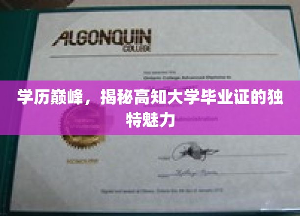 高学历荣耀，揭秘顶尖高知大学文凭的神秘吸引力