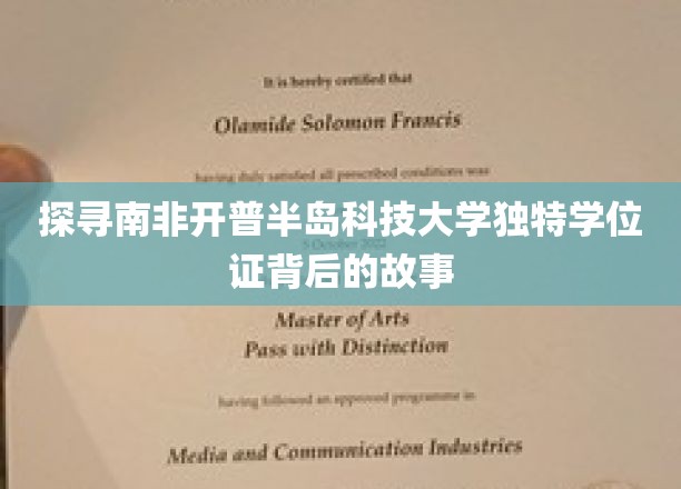 解码南非开普半岛科技大学神秘学位证之谜