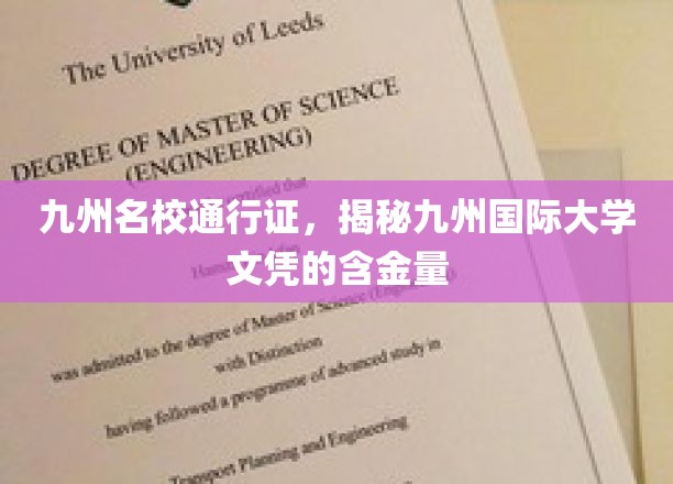 九州名校通行证，揭秘九州国际大学文凭的含金量