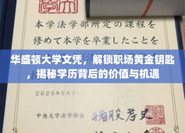 华盛顿大学文凭，开启职场新篇章，学历的力量与无限可能
