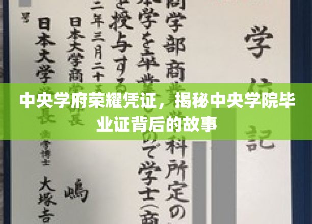 中央学府荣耀凭证，揭秘中央学院毕业证背后的故事