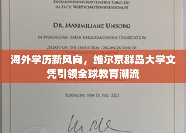 海外学历新风向，维尔京群岛大学文凭引领全球教育潮流