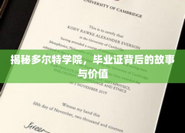 探寻多尔特学院，毕业证背后的传奇与价值