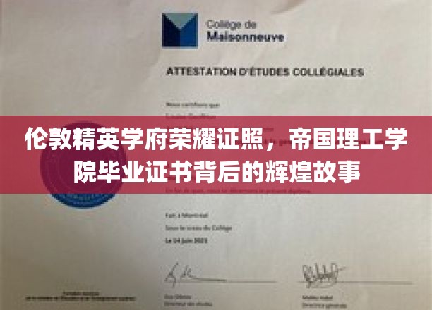 帝国理工荣耀足迹，揭秘毕业生证书背后的非凡传奇