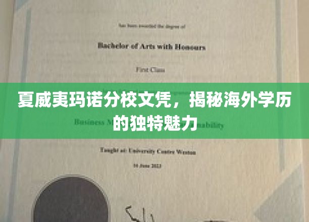 穿越海洋的荣耀，夏威夷玛诺分校文凭背后的全球视野
