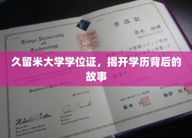 揭开久留米大学学位证，探寻学历背后的真实历程