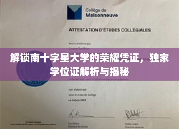 揭秘南十字星大学独门学位证，解锁荣耀的密钥！