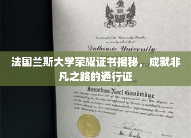 解锁非凡荣耀，法国兰斯大学证书背后的独特价值