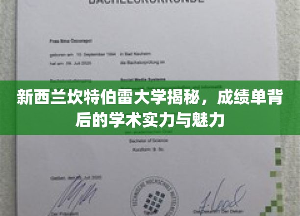 探寻新西兰坎特伯雷大学，揭开成绩单背后的学术风采与影响力