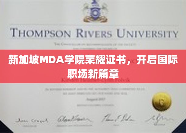 MDA学院荣耀证书，助你新加坡职场之旅璀璨启航