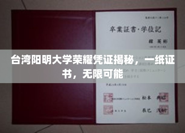 台湾阳明大学荣耀凭证揭秘，一纸证书，无限可能