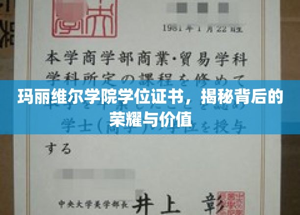 玛丽维尔学院证书之光，探寻学位背后的尊贵价值