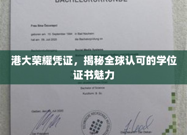 港大荣耀通行证，解码国际认可的学位证书魅力