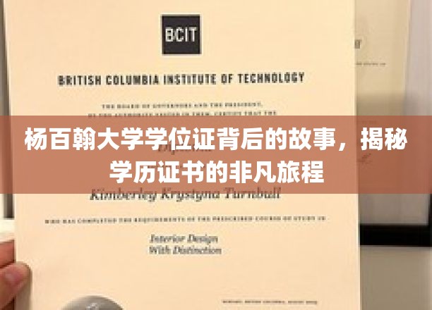 杨百翰大学学位证背后的故事，探寻学历证书的非凡旅程