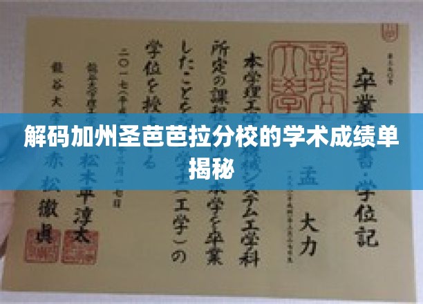 解码加州圣芭芭拉分校的学术成绩单揭秘