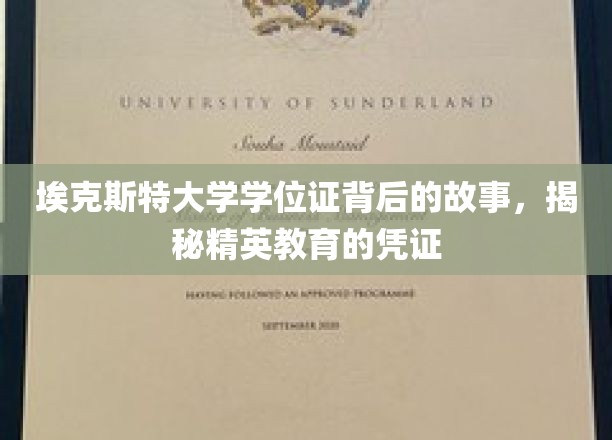 埃克斯特大学学位证，探寻精英教育背后的非凡历程