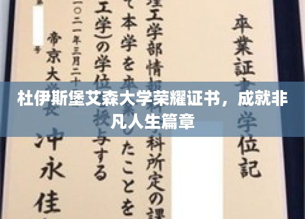 杜伊斯堡艾森大学荣耀证书，成就非凡人生篇章