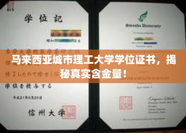 马来西亚城市理工大学学位证书，揭秘真实含金量！