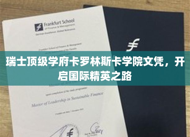 卡罗林斯卡学院文凭，通往全球精英殿堂的瑞士桥梁
