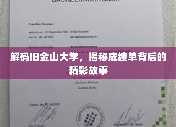 探寻旧金山大学，揭开学子成绩单背后的璀璨篇章