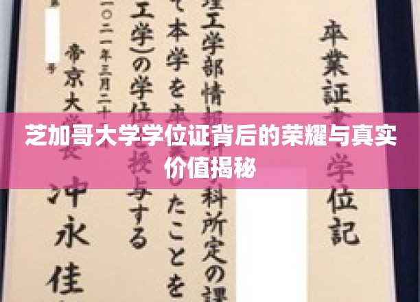 芝加哥大学学位证，揭开荣耀光环下的真实含金量