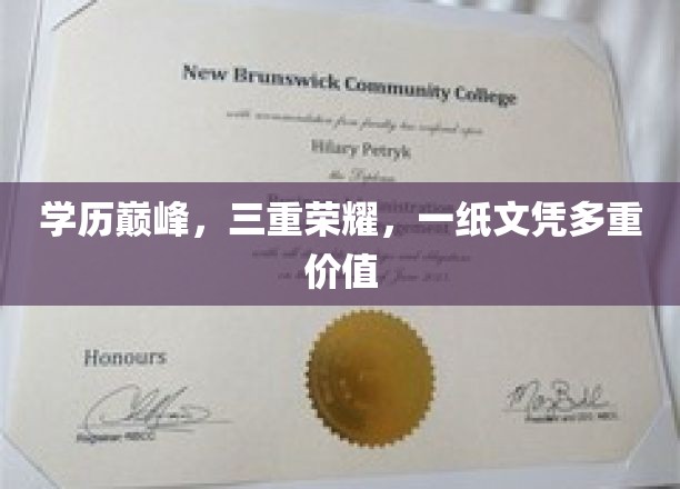 学历之巅，三重荣耀闪耀，文凭价值无限绽放