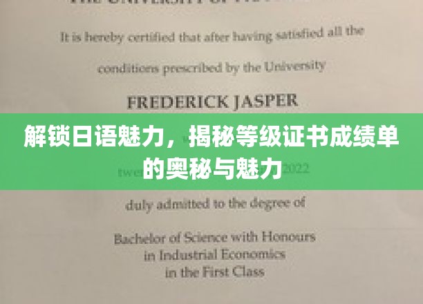 解锁日语的魅力，探索等级证书成绩单的奥秘与风采