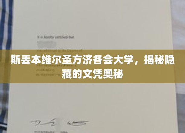斯丢本维尔圣方济各会大学，探索文凭背后的奥秘